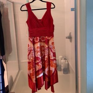 Rust colored handkerchief dress-